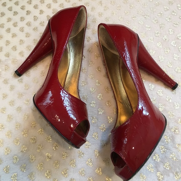 ♥️Dolce & Gabbana♥️ open toe pumps size 6 Red - Picture 1 of 7